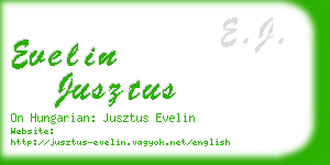 evelin jusztus business card